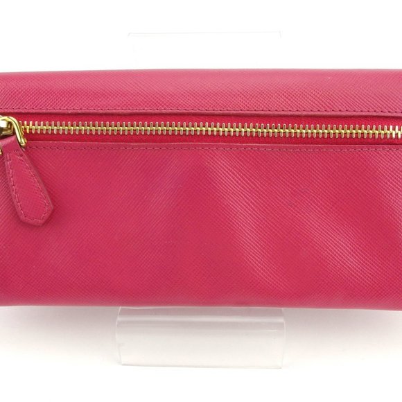 Prada Long Wallet Ribbon Pink Safiano Leather Authentic - Picture 5 of 9